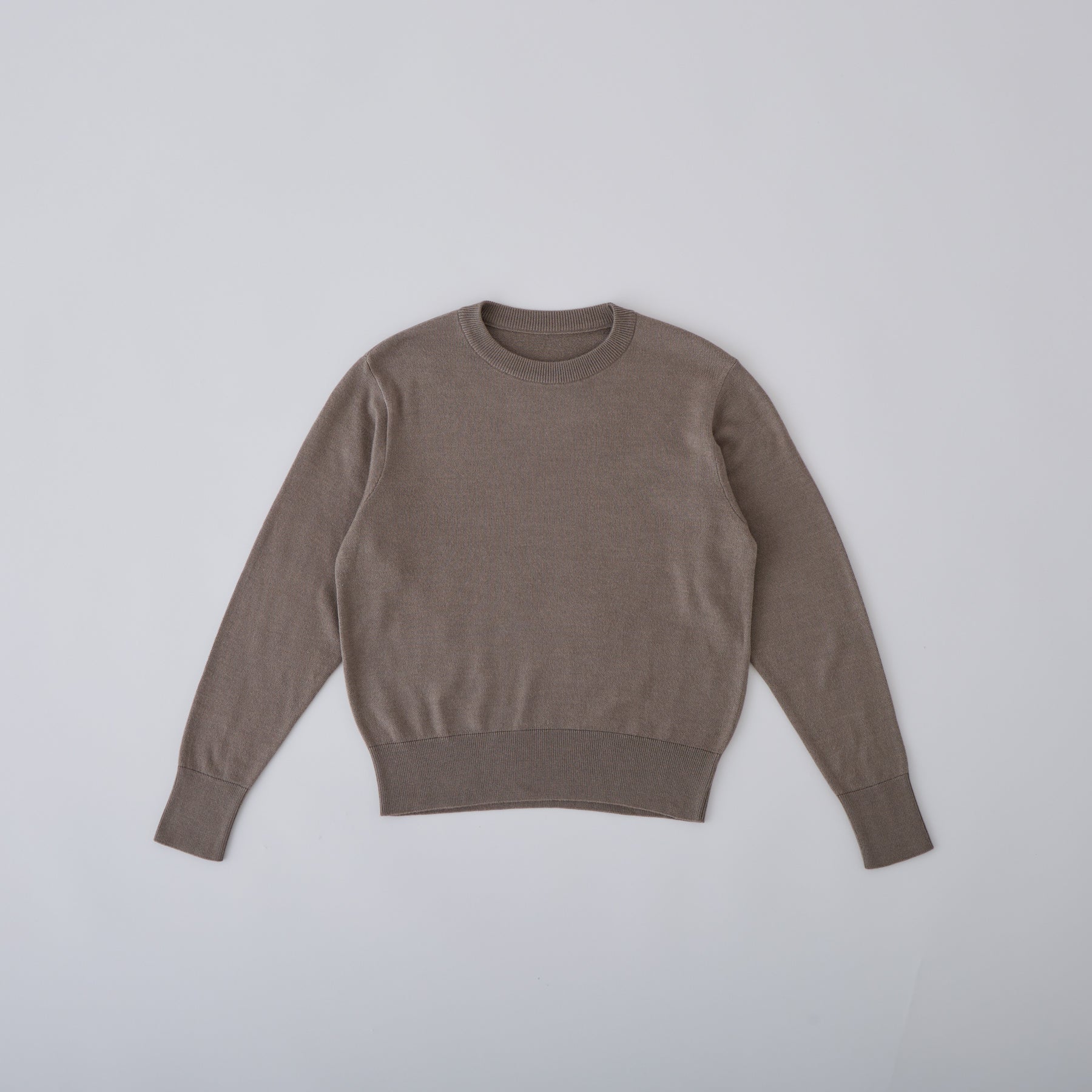 起毛シルクニット クルーネックプルオーバー, 2024年モデル, グレージュ