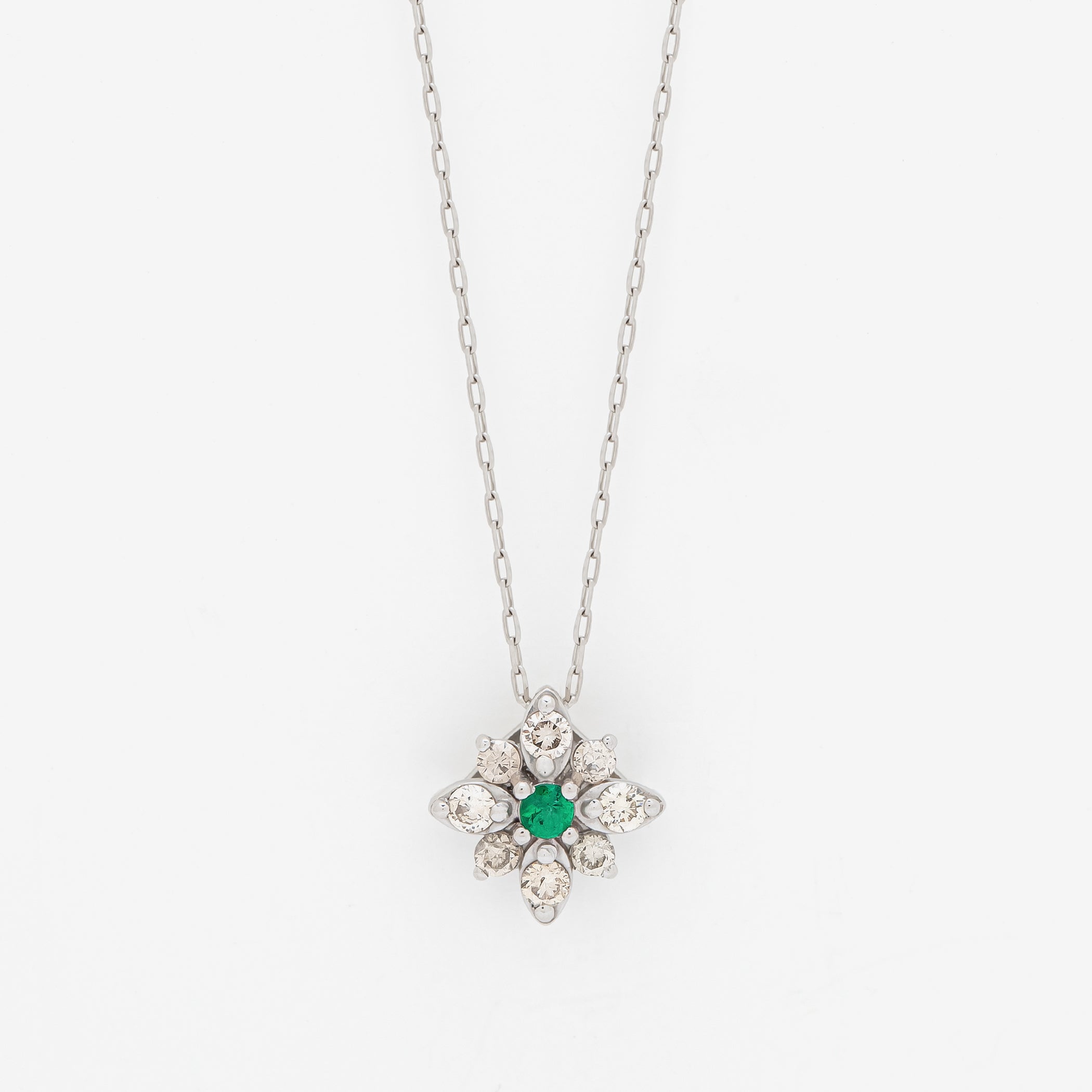 5月誕生石 プラチナ エメラルド ネックレス – Milluflora | ミル