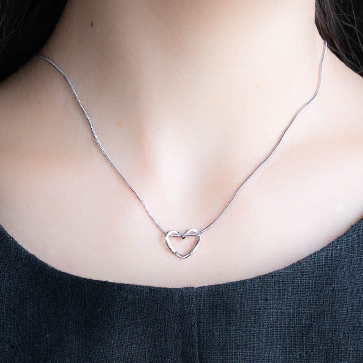 S925 オープンハートネックレス