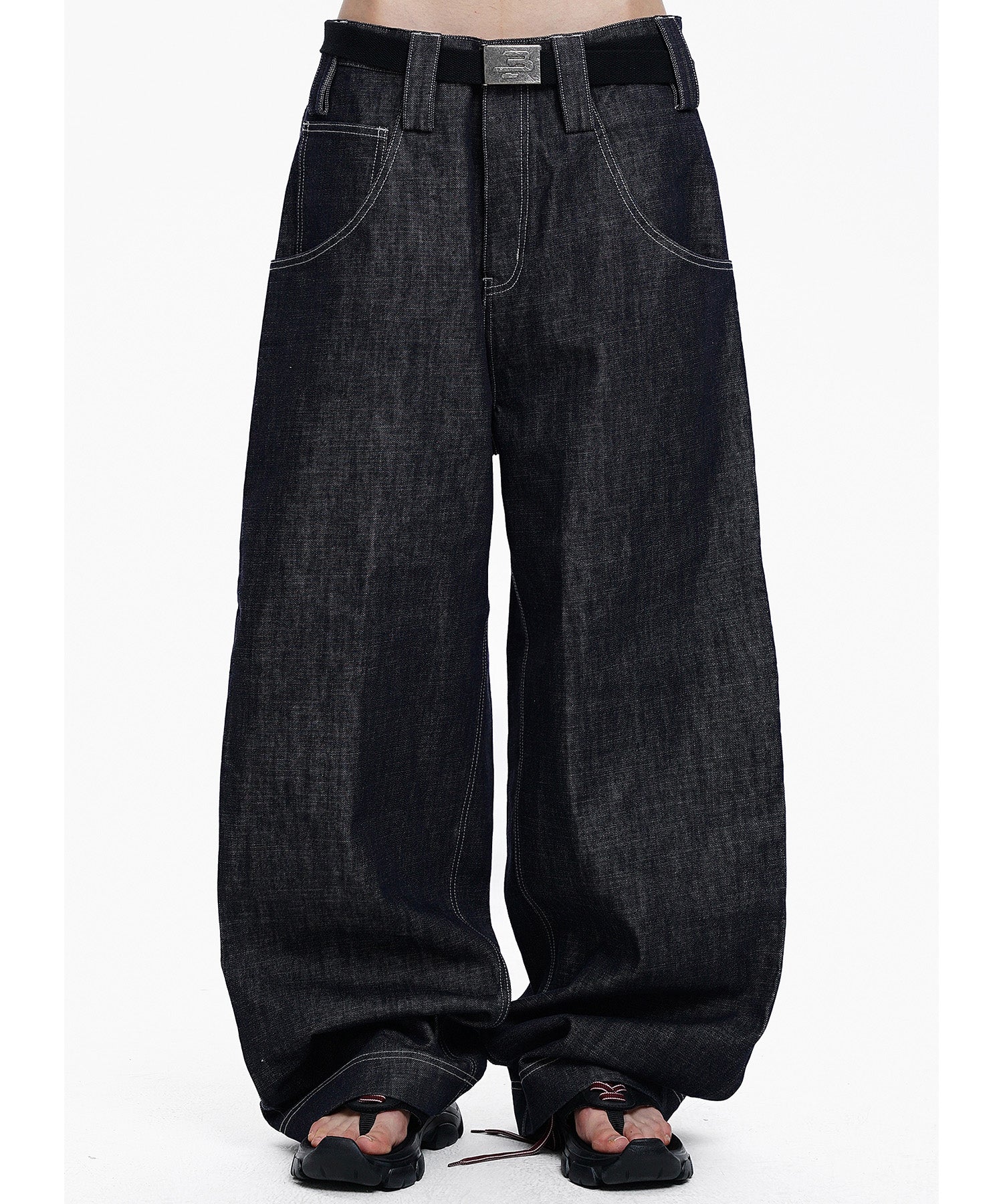 ルーズフィット インディゴ バギーデニムパンツ NZK6239【MASONPRINCE