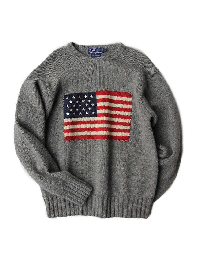 MATIN » Blog Archive » 90s RALPH LAUREN AMERICAN FLAG SWEATER GRAY