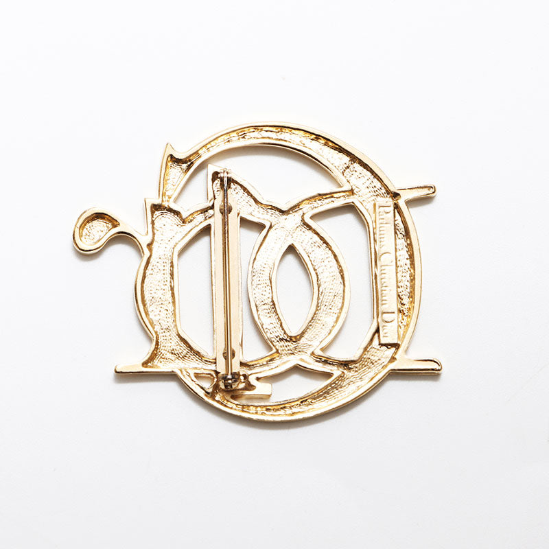 Christian Dior Logo Brooch Gold WS12592 – NUIR VINTAGE