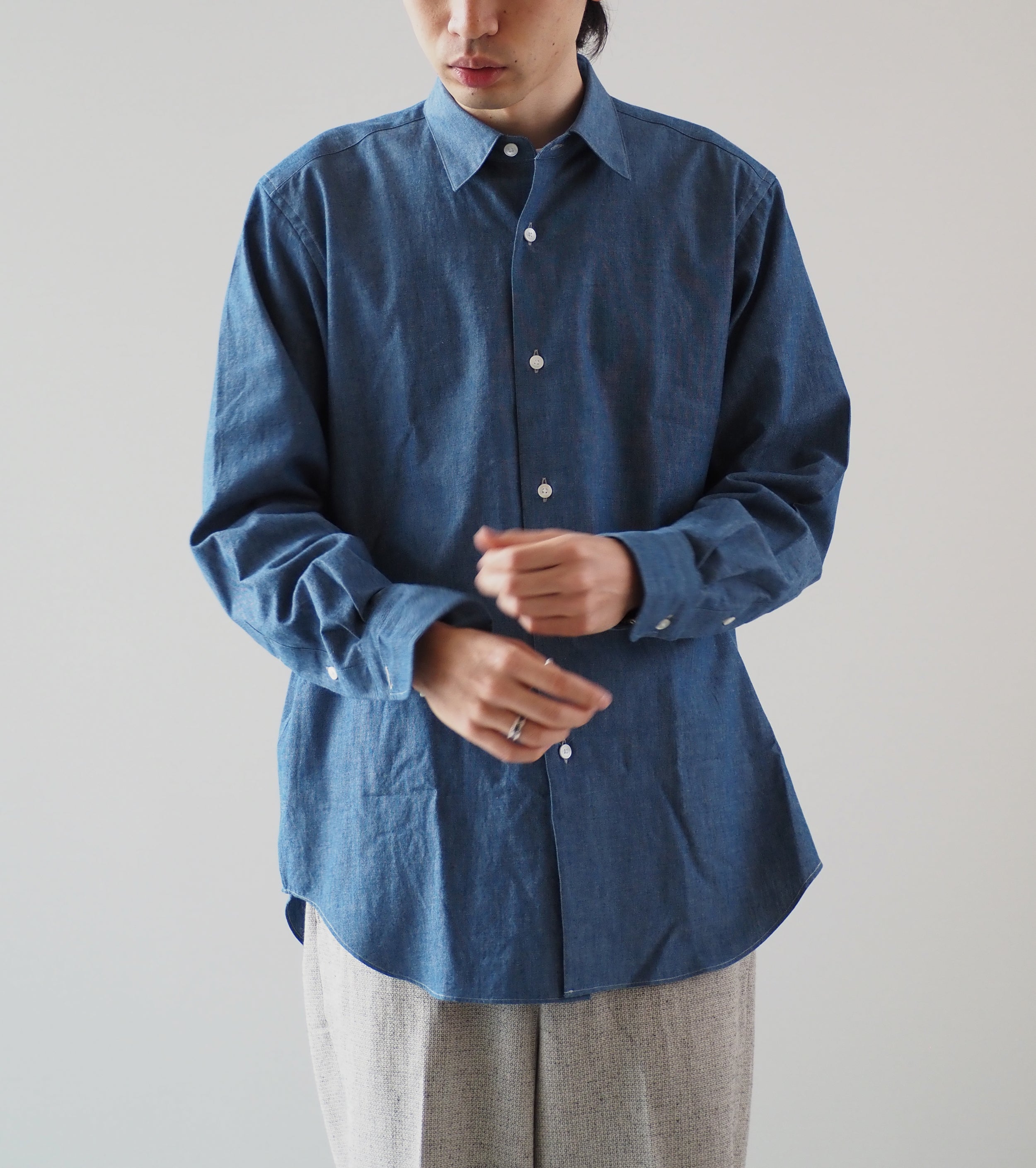 MAATEE＆SONS チャールズ シャンブレー , Fade – Navyblue