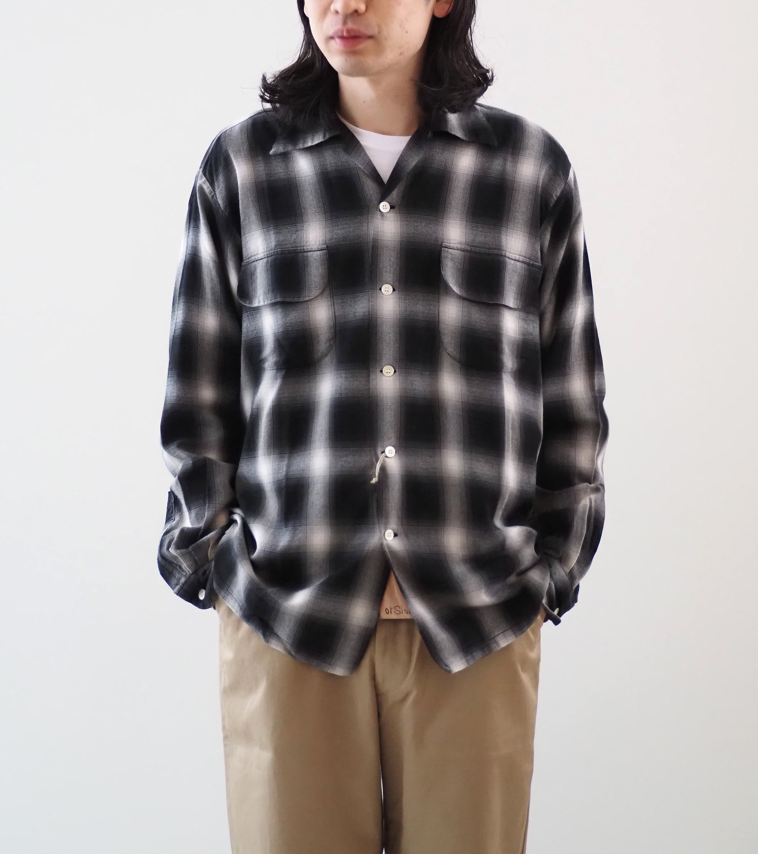orslow Ombre Check Shirt , Black – Navyblue