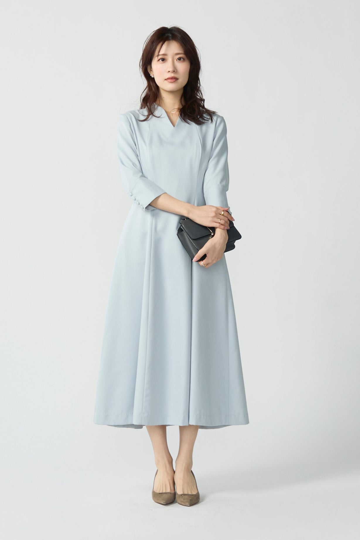 Catherine flare dress (Blue gray) – Audire