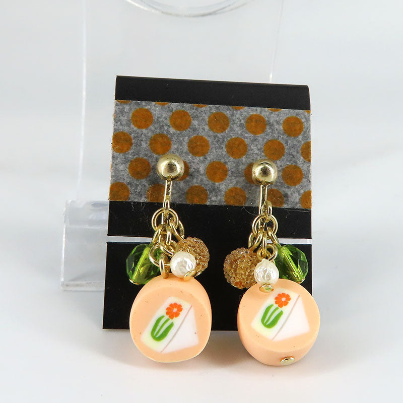 金太郎飴風 イヤリング フルーツサンド （オレンジ）