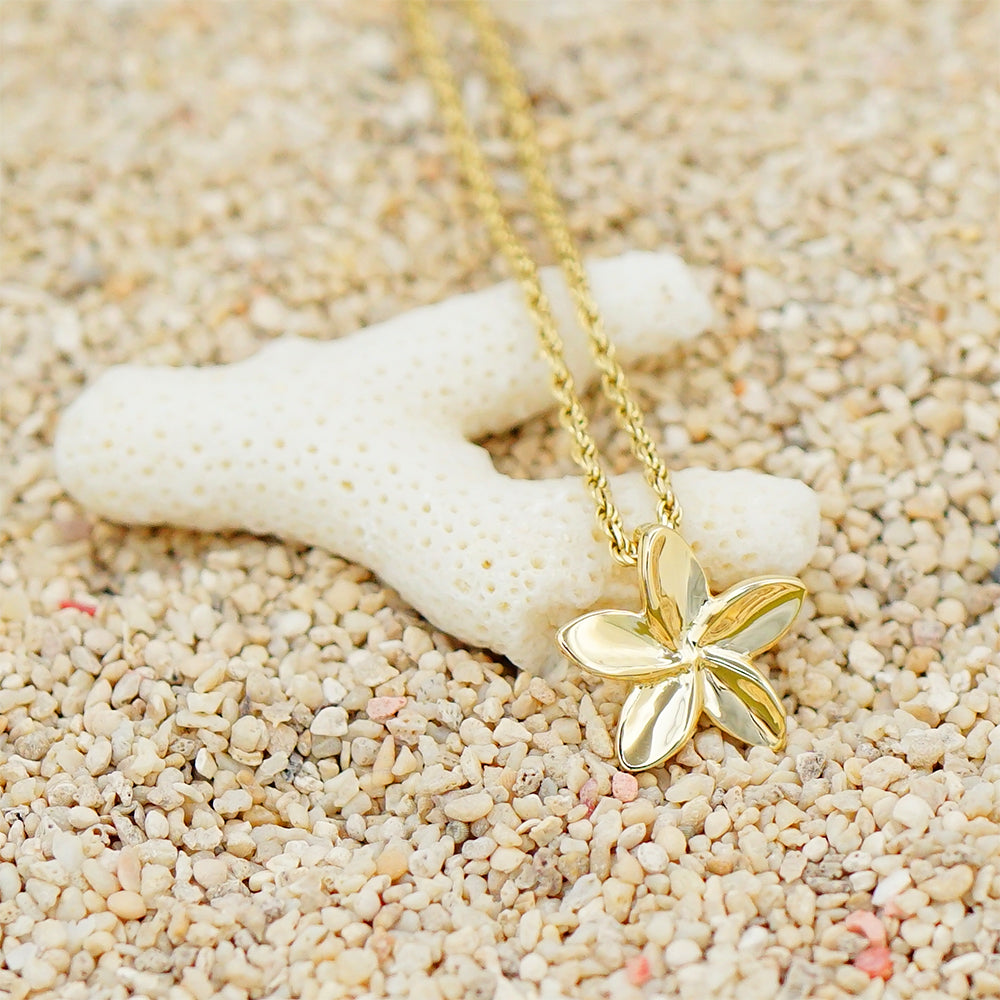 ハワイアンジュエリー K14プルメリアペンダント