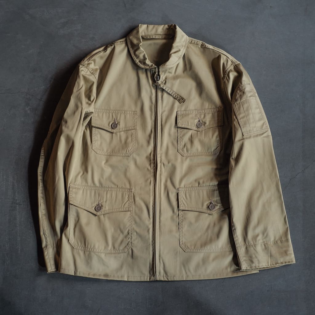 USN FLIGHT JACKET - COTTON POPRIN - BEIGE & NAVY – ANATOMICA KYOTO