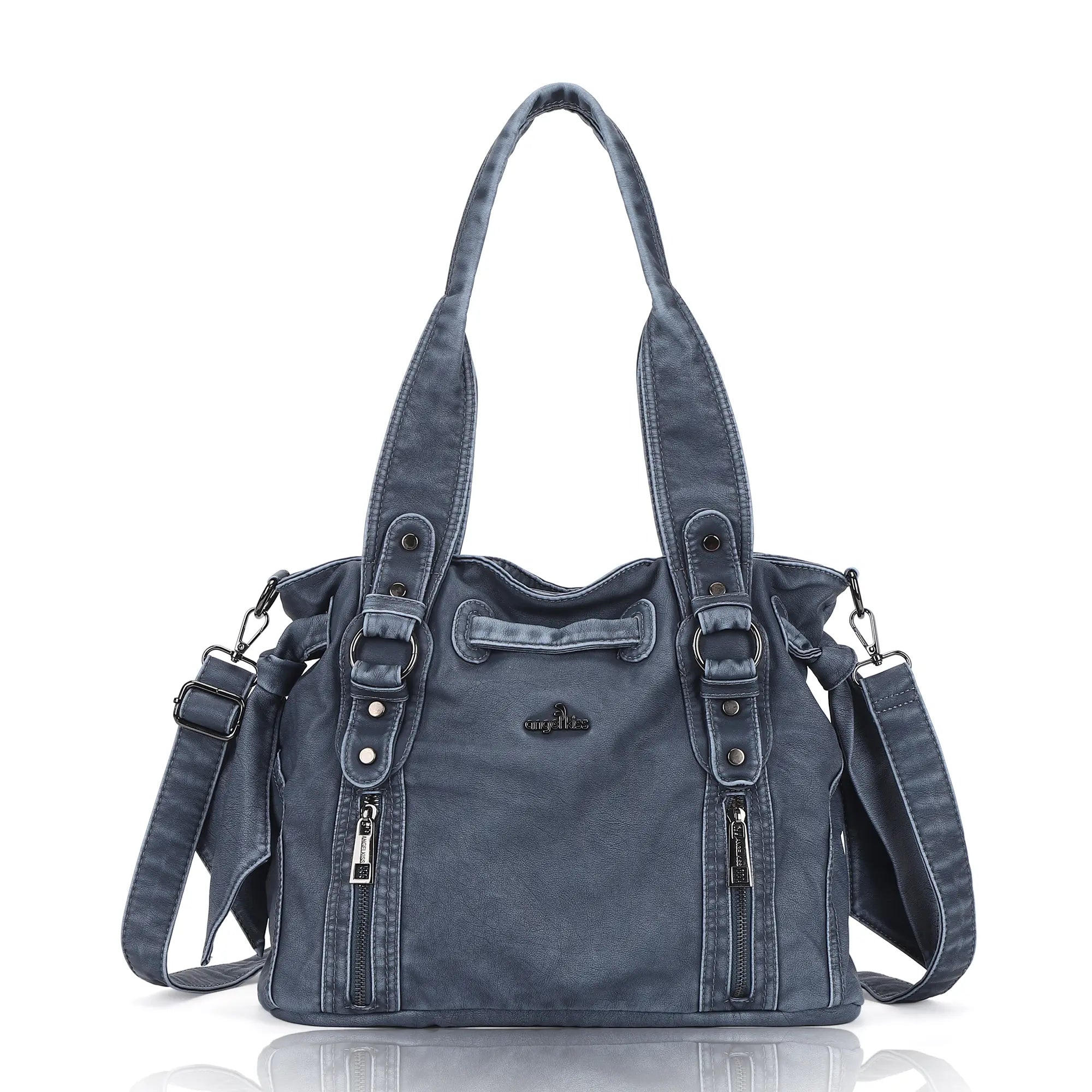 Angelkiss Vintage PU Tote Bag | Large Capacity Shoulder