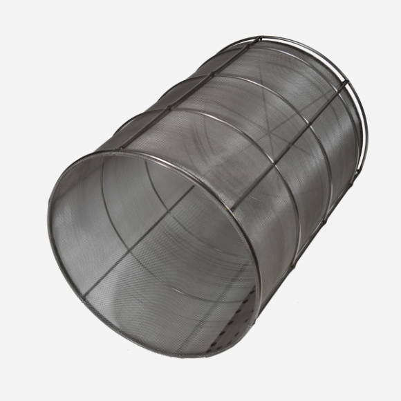 丈夫なシラスウナギ用ステンレス網　特大サイズ 水槽関連 ＞ シラスウナギ用に特注！<br>網かご(大)寸胴型 ステンレス製