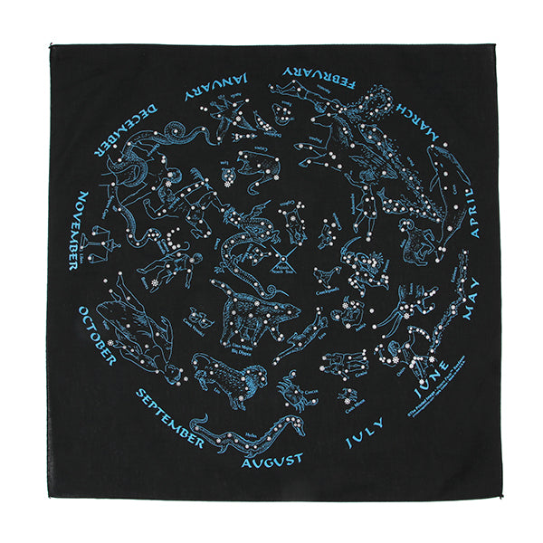 プリンティッドイメージ ネイチャープリントバンダナ 星座 ブラック