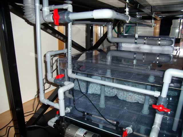 オーバーフロー水槽セット 四面黒つや消し アクリル水槽