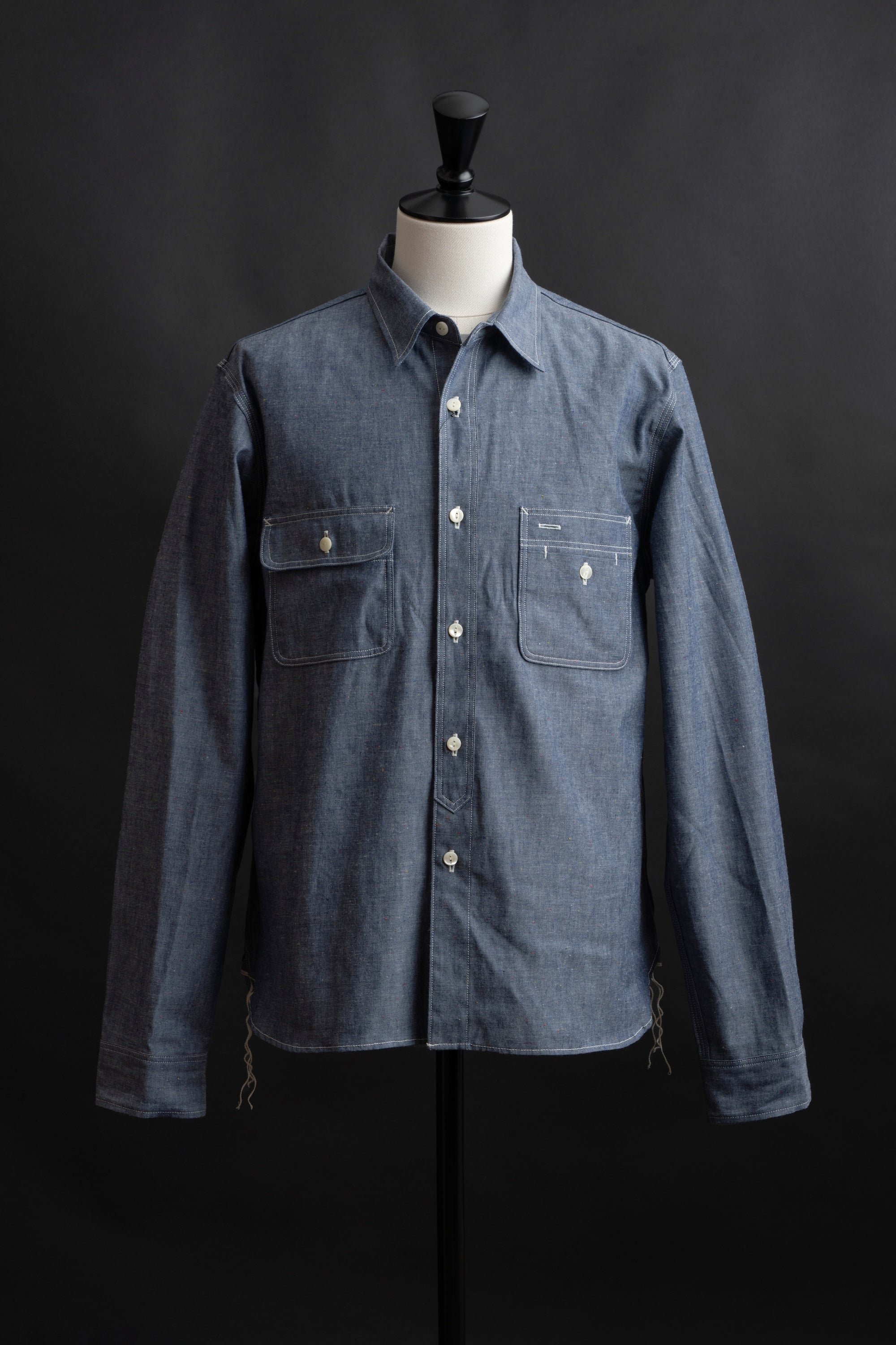 MS004R (01C) Color Nep Selvedge Chambray Shirt – Big-John-Intl