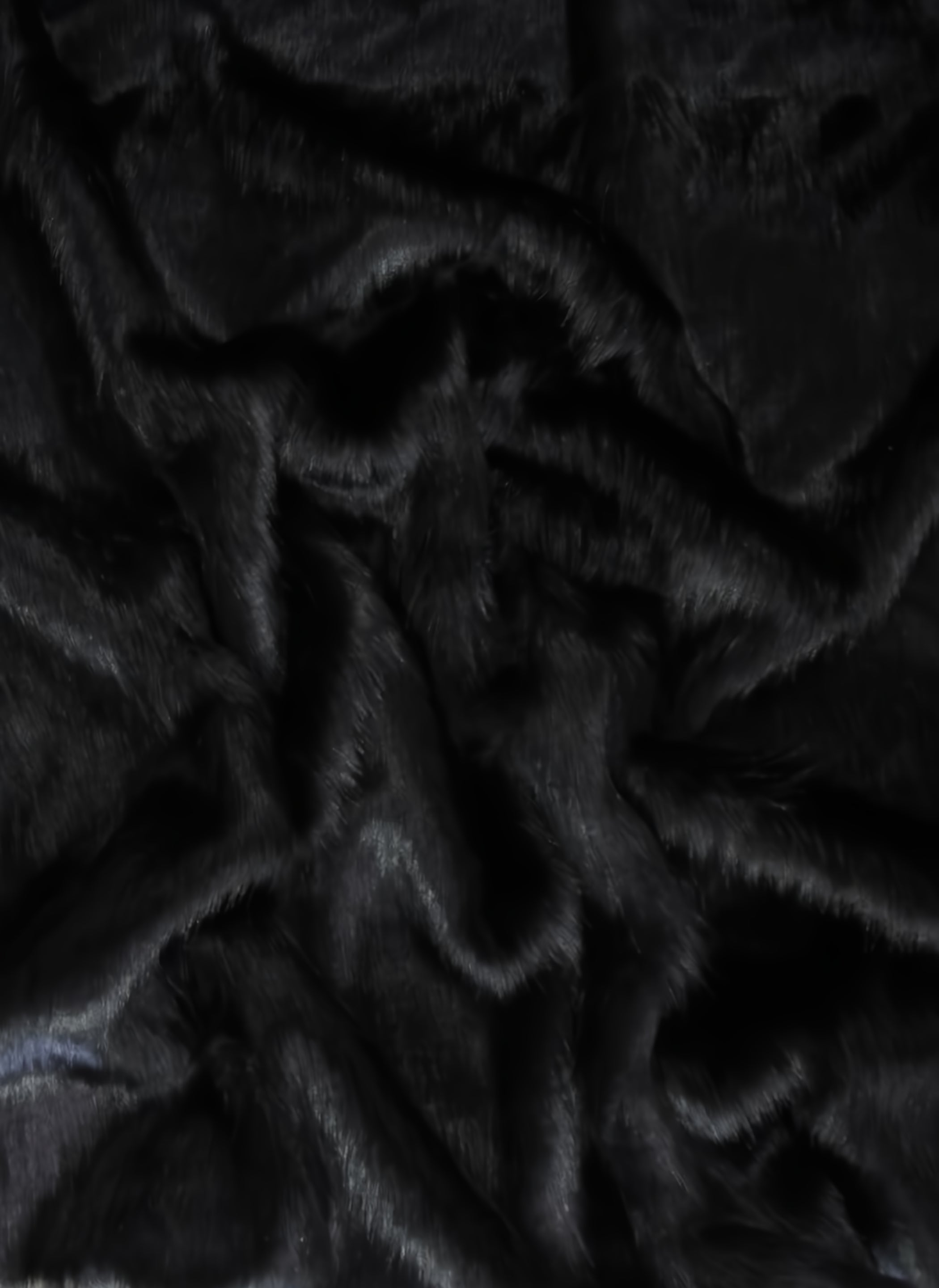 Black Solid Arctic Fox Fur Fabric by the Yard | Big Z Fabric