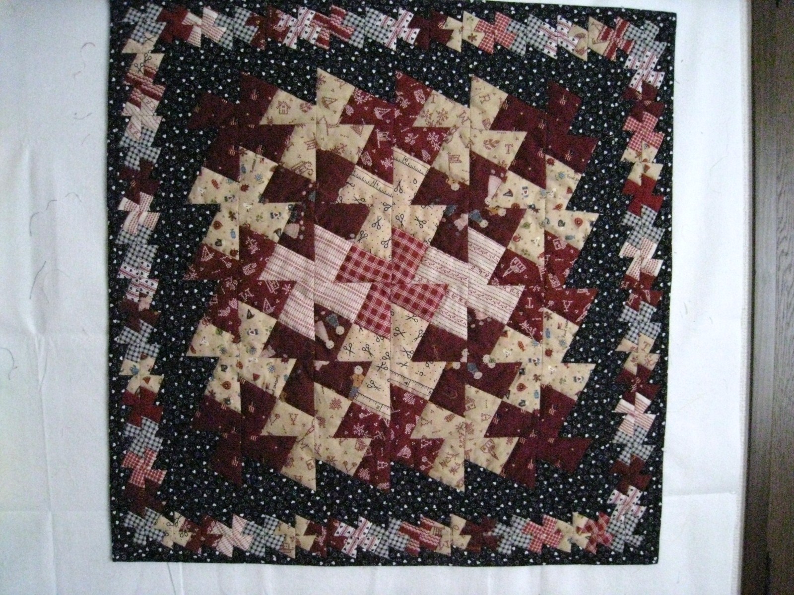 アンティークキルト ピンウィール 風車 ドールキルト ミニキルト