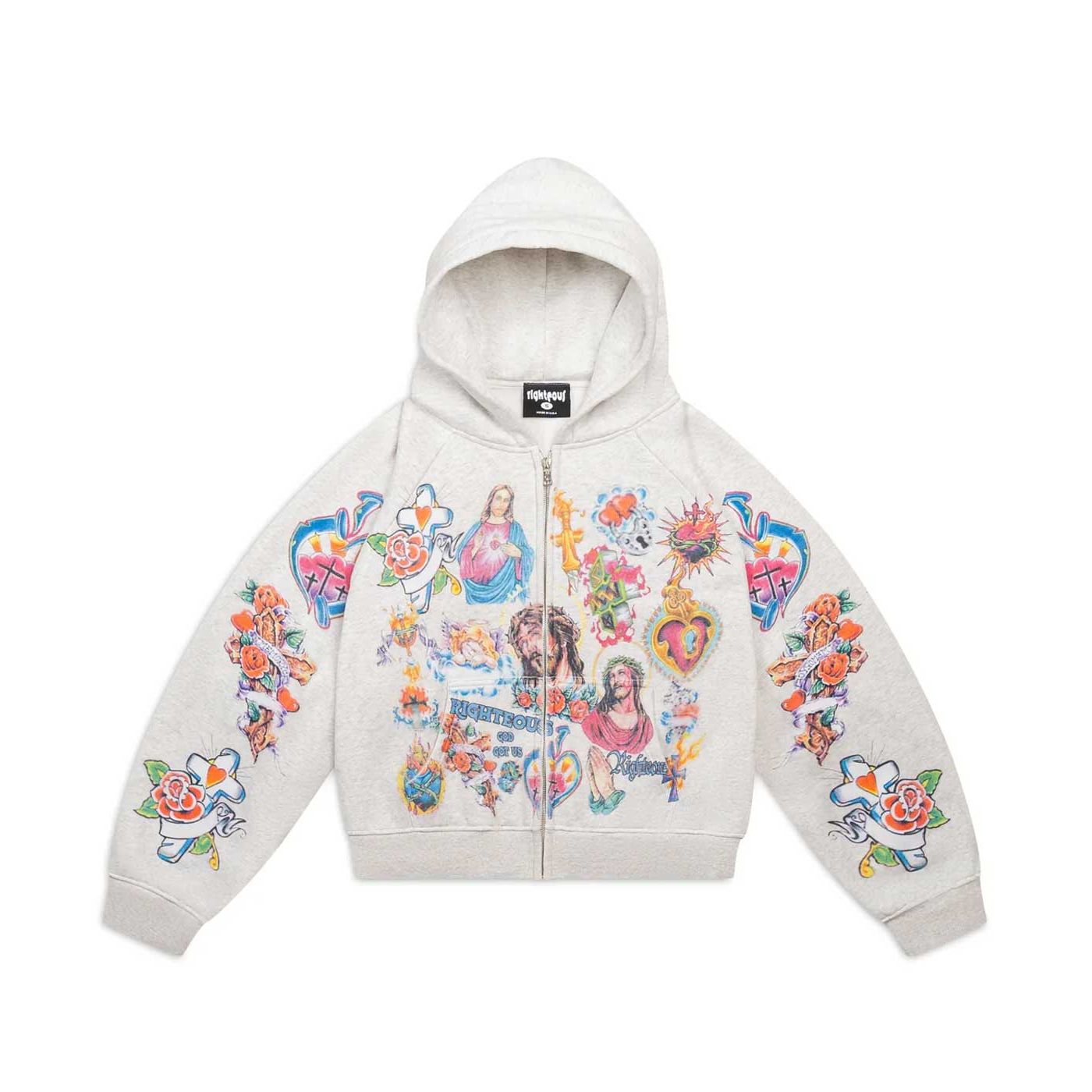 We Are Righteous Risen King Zip Up - Grey – ShopBoneyardChicago