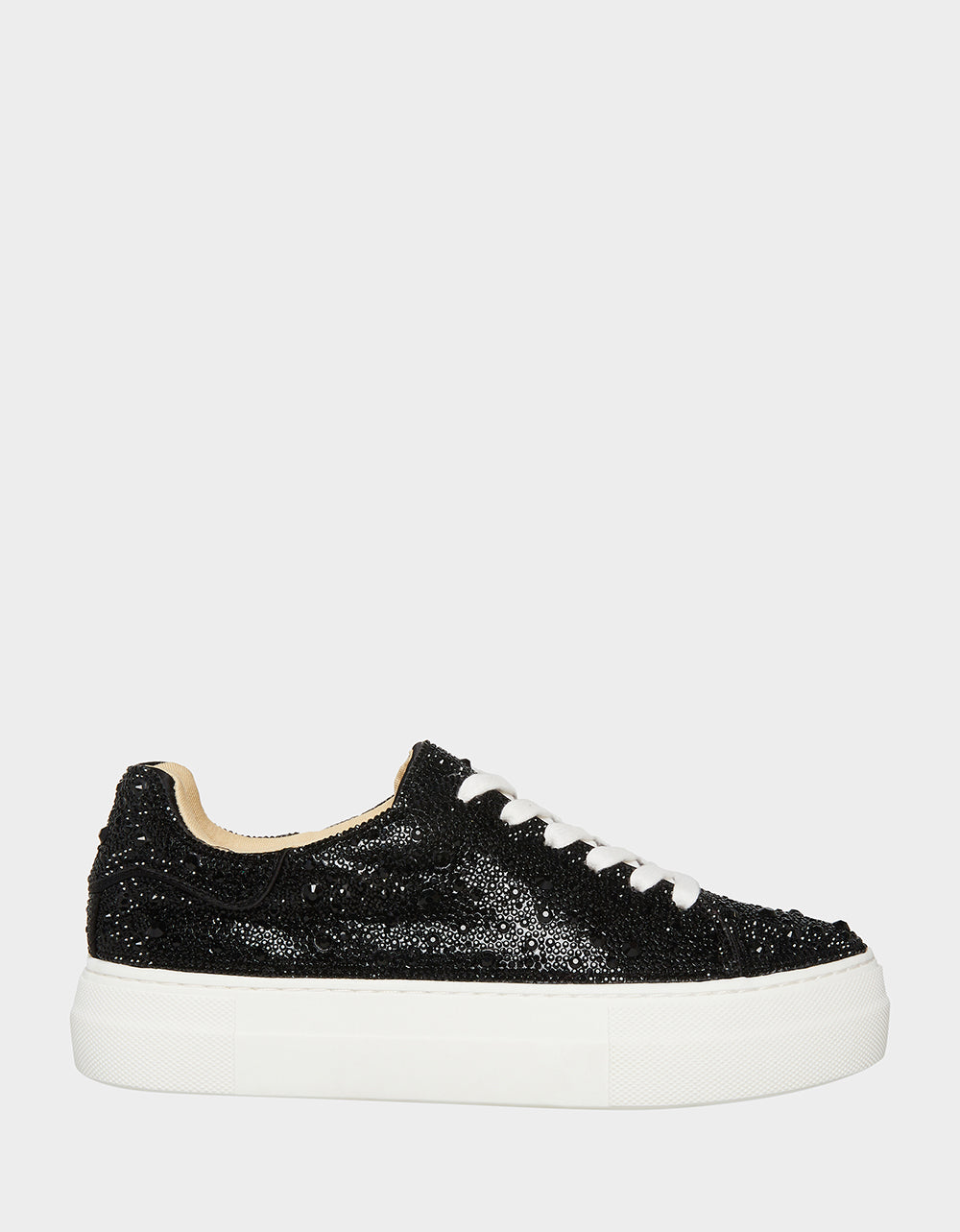 SB-SIDNY BLACK Rhinestone Sneaker | Women's Lace Up Sneakers