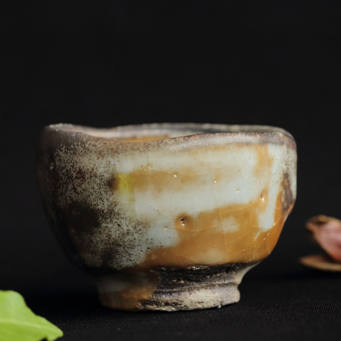 松崎健 耀変志埜ぐい吞み 穴窯焼成酒器 作家もの益子焼酒呑 酒盃 桐箱