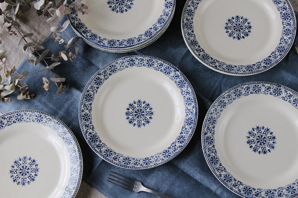 4枚あり！ジアン窯平皿ARABESQUES（直径23.5cm） フランスアンティーク