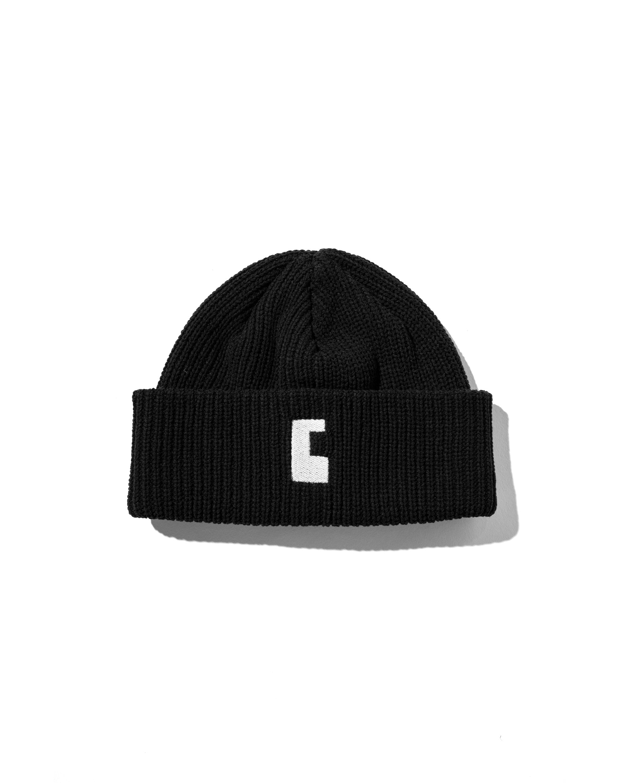 C” COTTON KNIT CAP 001 (BLACK)