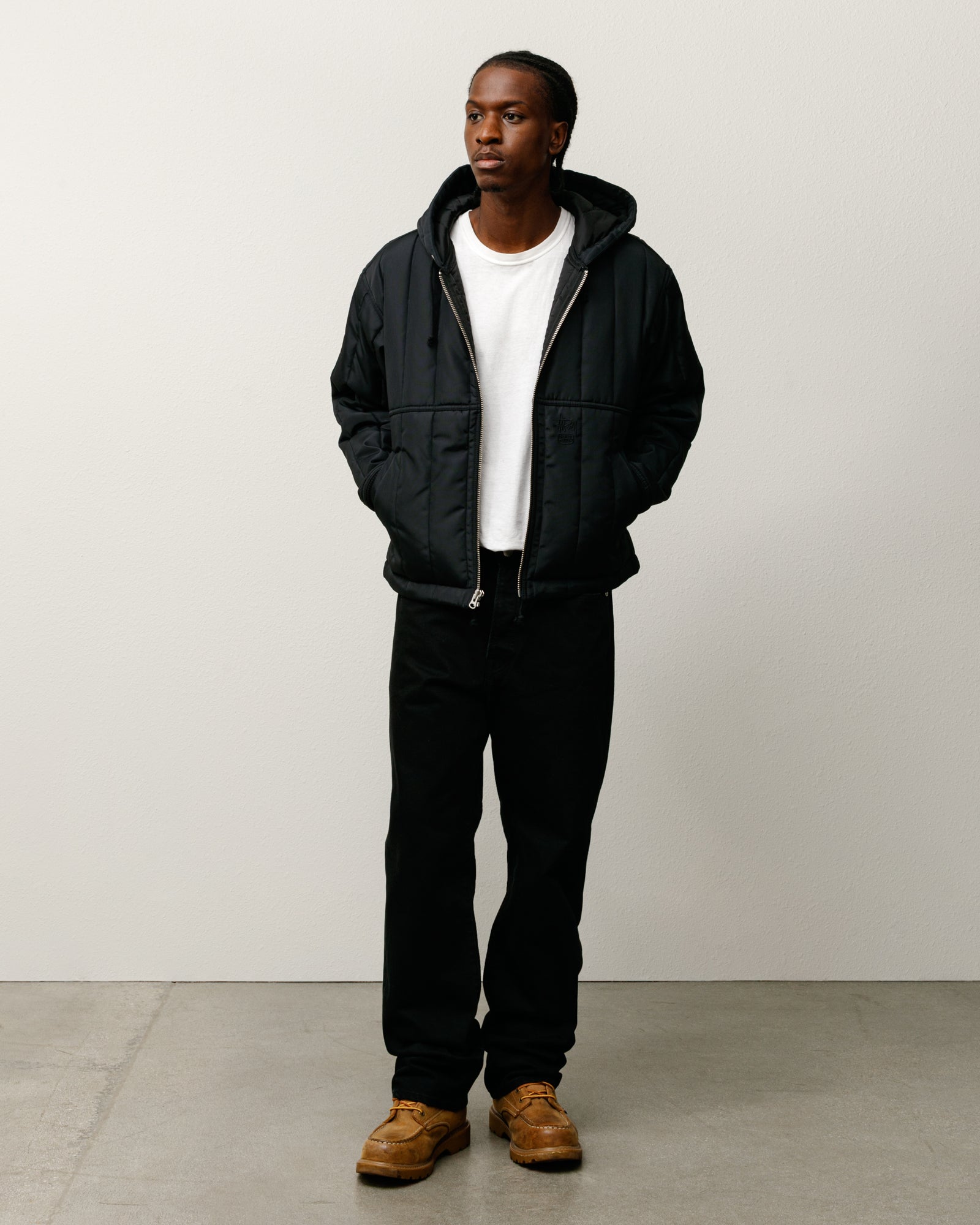 Quilted Nylon Work Jacket – Black | Outerwear | Stüssy Canada