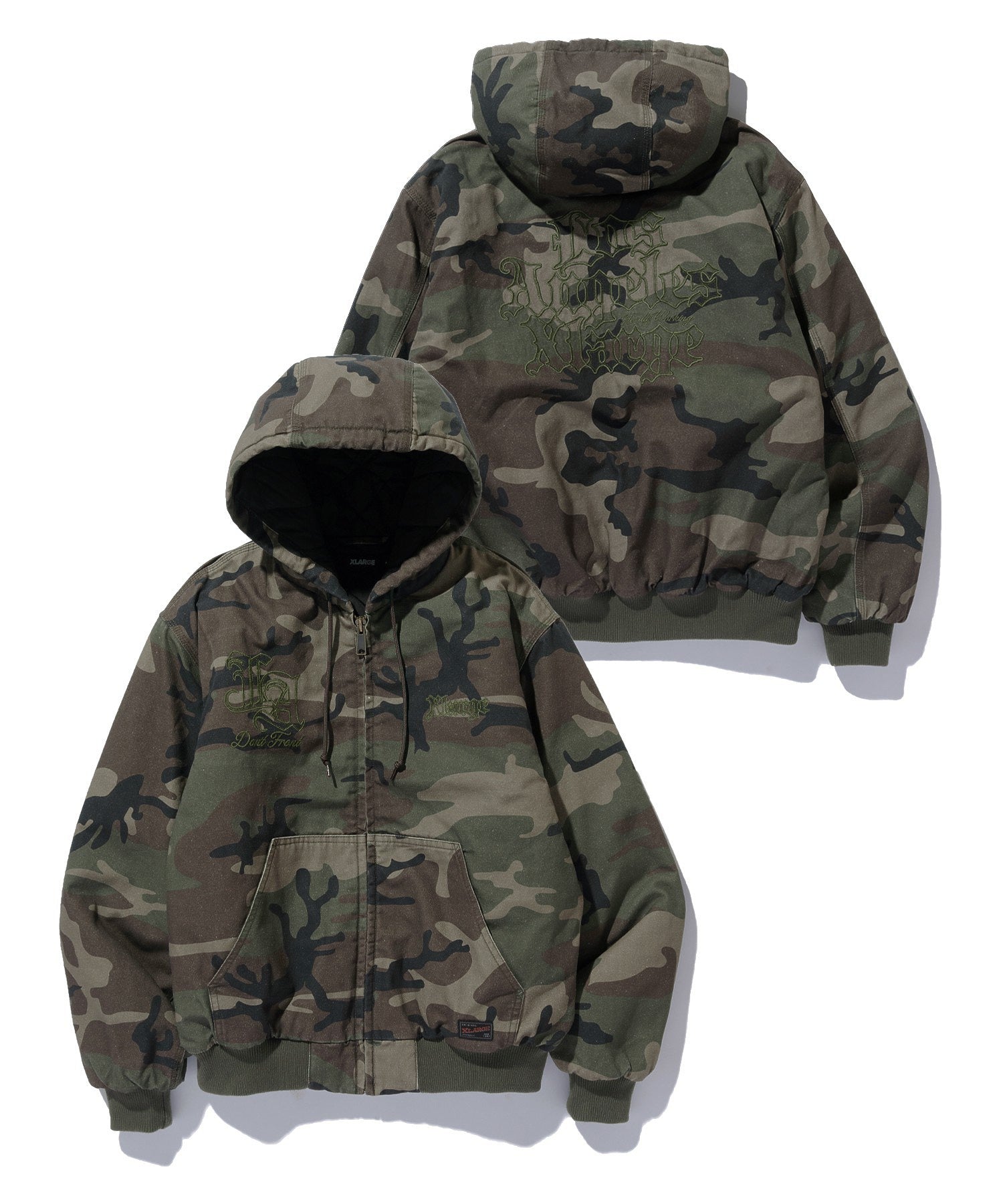PATCHED OLD ENGLISH HOODED WORK JACKET – calif（カリフ）公式サイト