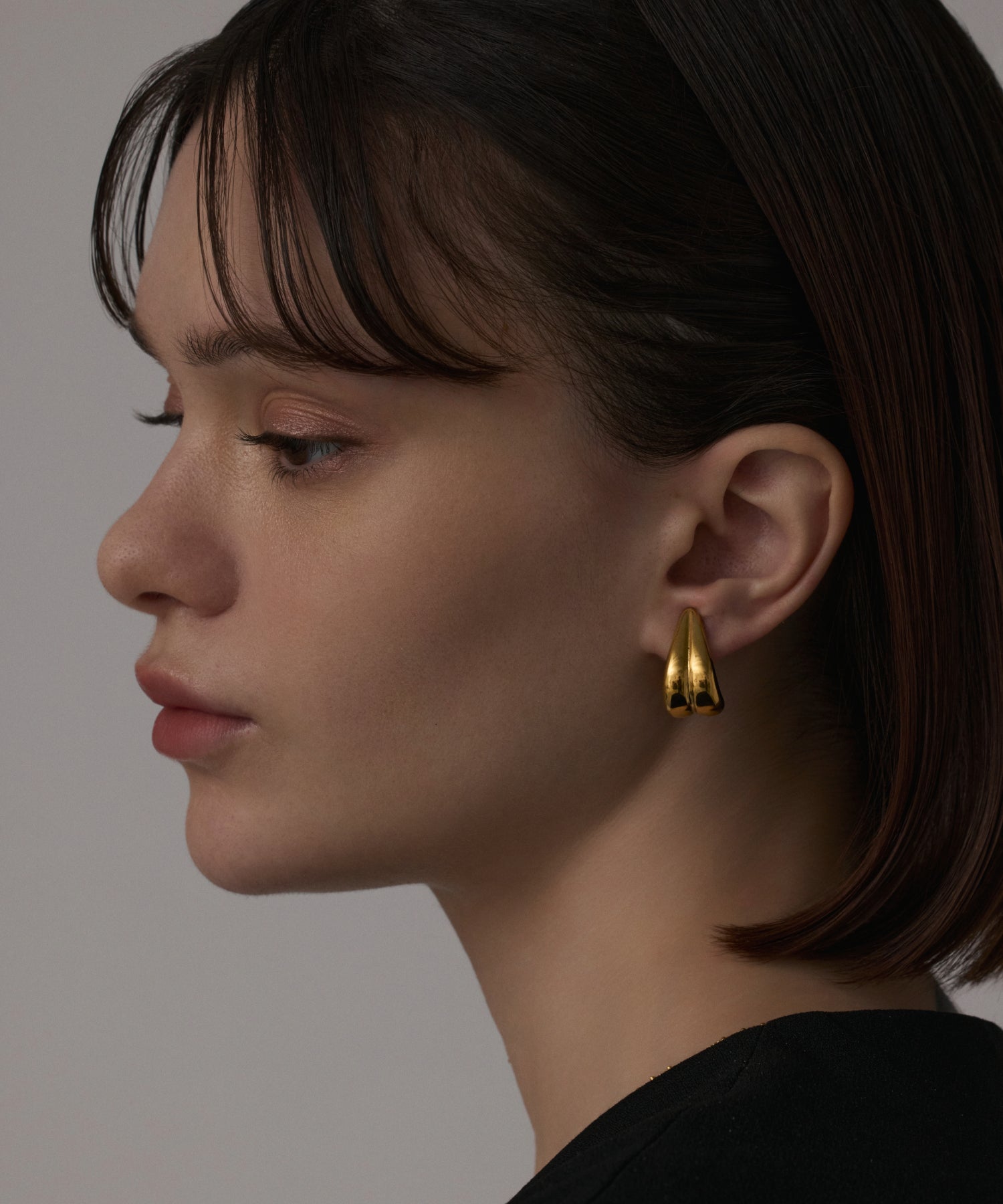 ゴールド]ダブルラインドロップイヤリング