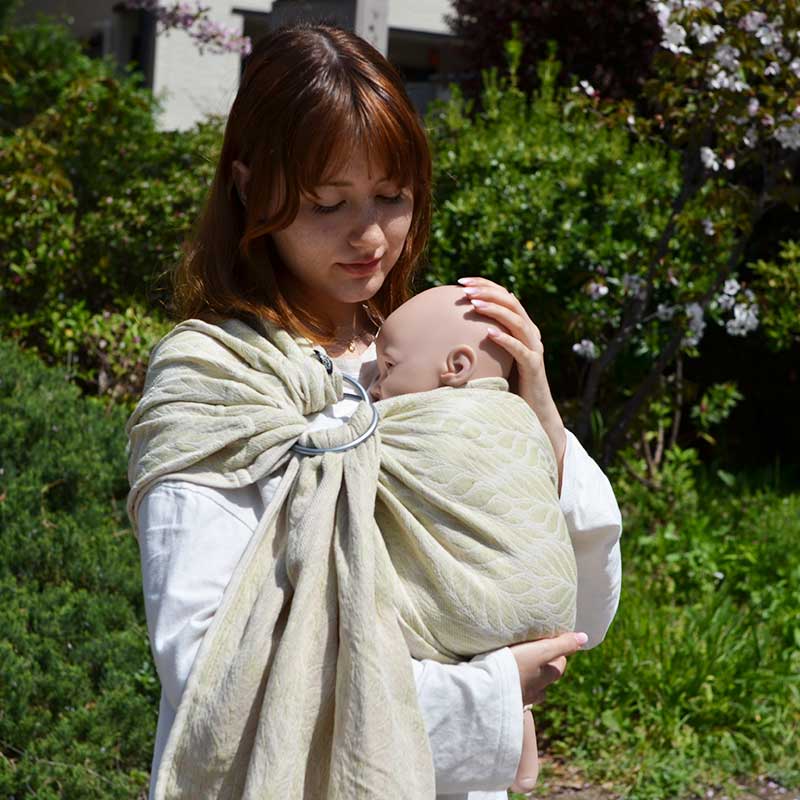 ディディモス リネン混 スリング トリアス モーニンググリーン