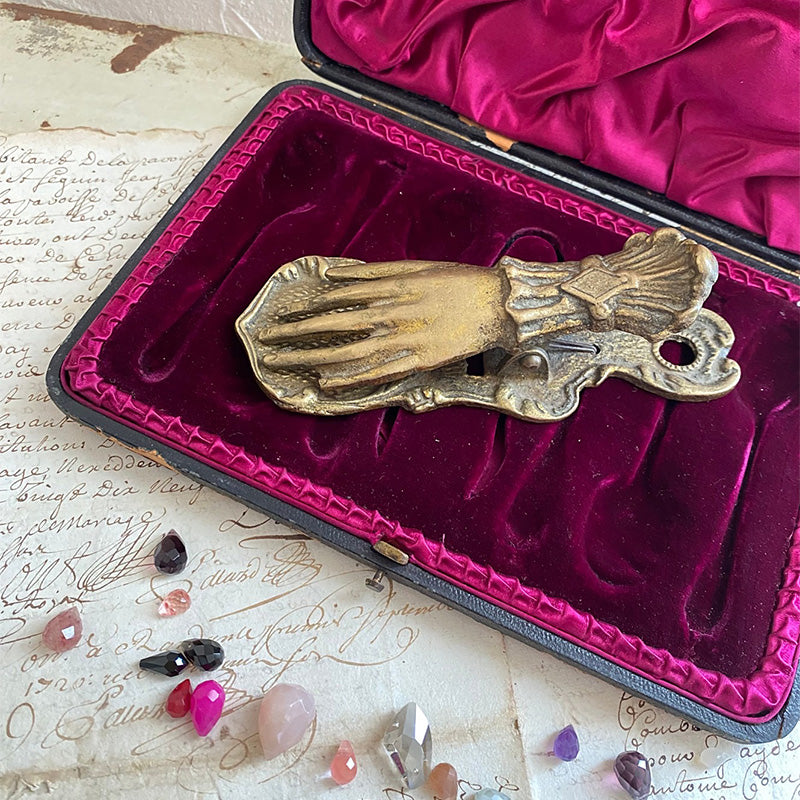 レタークリップ ハンドモチーフ 1850's 19世紀 真鍮 イギリス