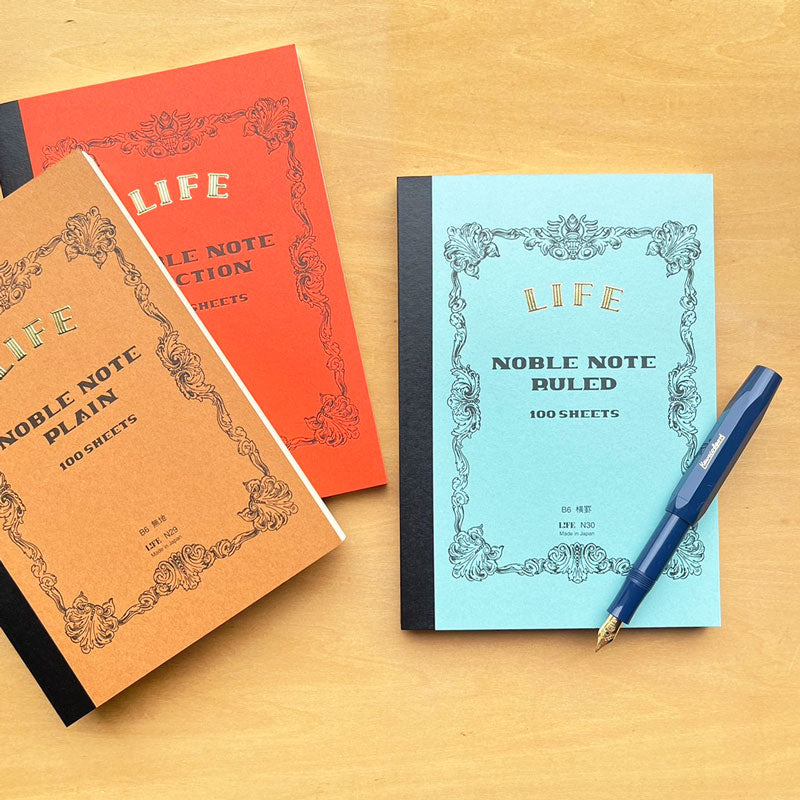 ライフ ノート LIFE 方眼 横罫 無地 ノーブルノート B6 noble N28 N29