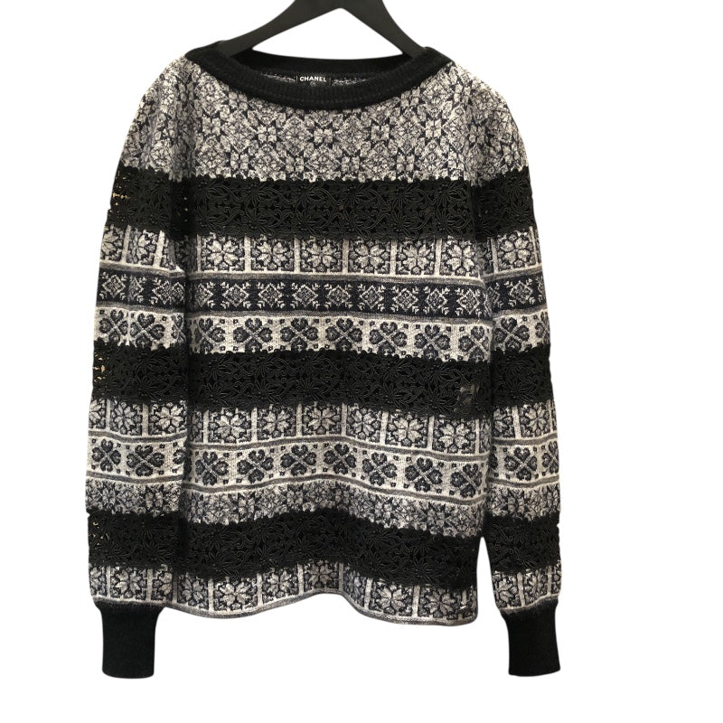 シャネル CHANEL ノルディック柄長袖ニットセーター P54481 ブラック