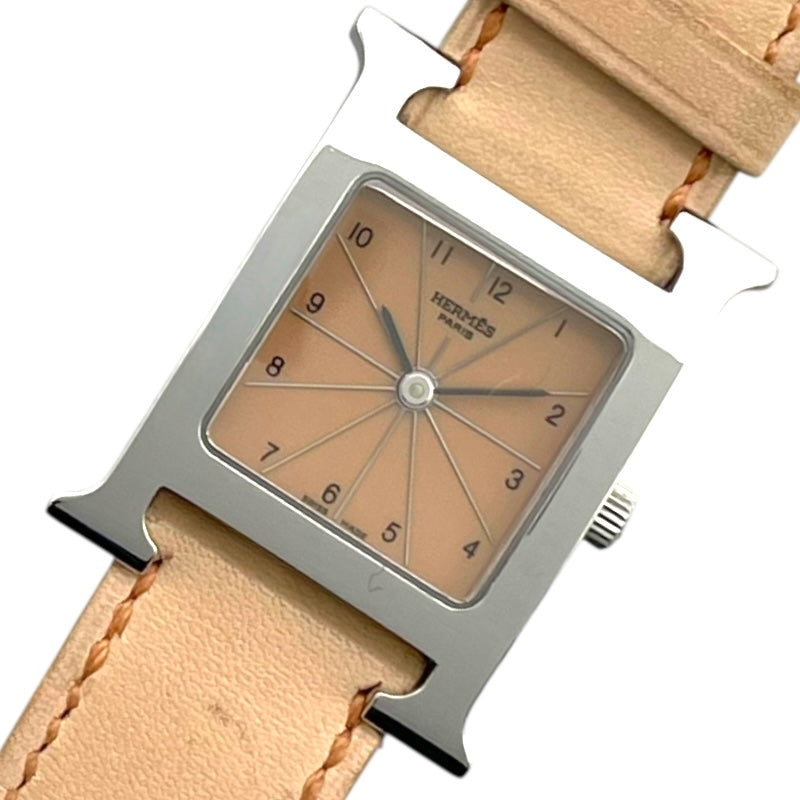 エルメス HERMES Hウォッチ HH1.210 ベージュ SS クオーツ レディース
