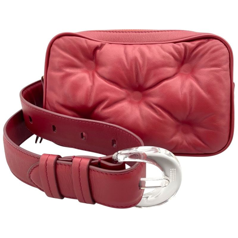 メゾン マルジェラ Maison Margiela ウエストポーチ レッド レザー
