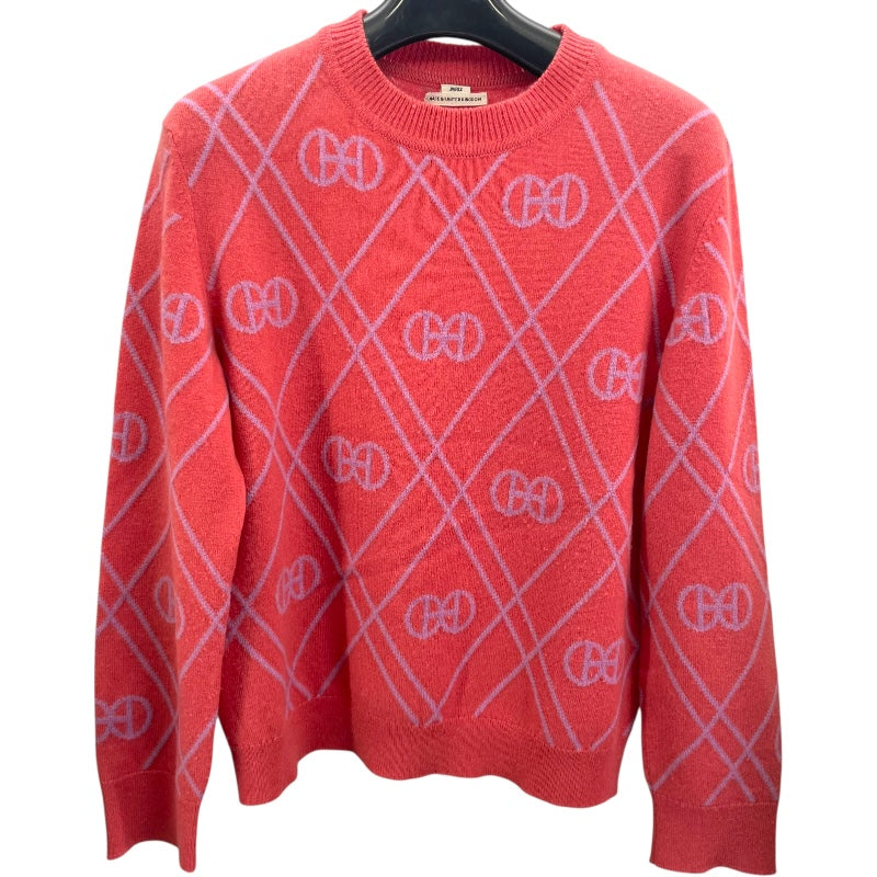 エルメス HERMES Hロンド総柄ニットセーター ピンク カシミヤ