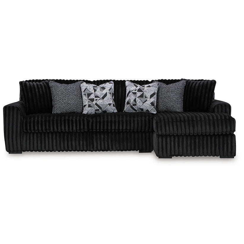 Midnight-madness - Onyx - 2-Piece Sectional Sofa With Raf Corner