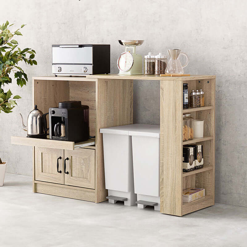 伸縮キッチンカウンター 収納棚 拡張 広がる - flatoo（フラトゥー