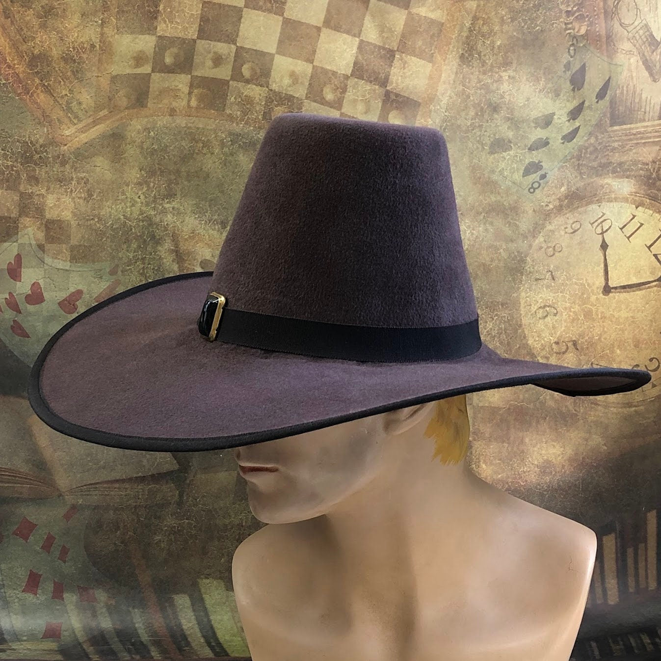 A Touch of Darkness: Gothic Wide-Brim Tall Crown Hat – Folie Jolie