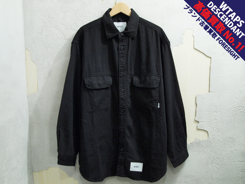 WTAPS 'WCPO / LS / COTTON. DENIM'デニムシャツ 黒 ブラック BLACK 02