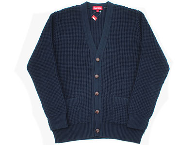 Supreme 'Waffle Cardigan'ワッフル カーディガン L コットンニット