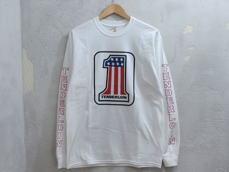 TENDERLOIN 'TEE L/S NO 1'長袖 Tシャツ ロンT 袖ロゴ M 白 ホワイト