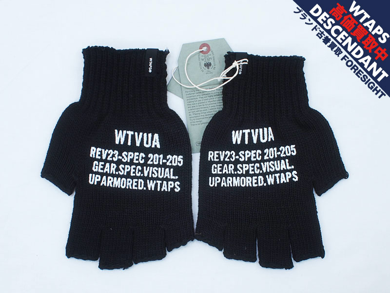 WTAPS 'TRIGGER GLOVE.ACRYLIC'ニットグローブ 手袋 フィンガーレス 黒