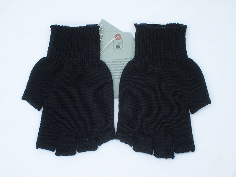 WTAPS 'TRIGGER GLOVE.ACRYLIC'ニットグローブ 手袋 フィンガーレス 黒