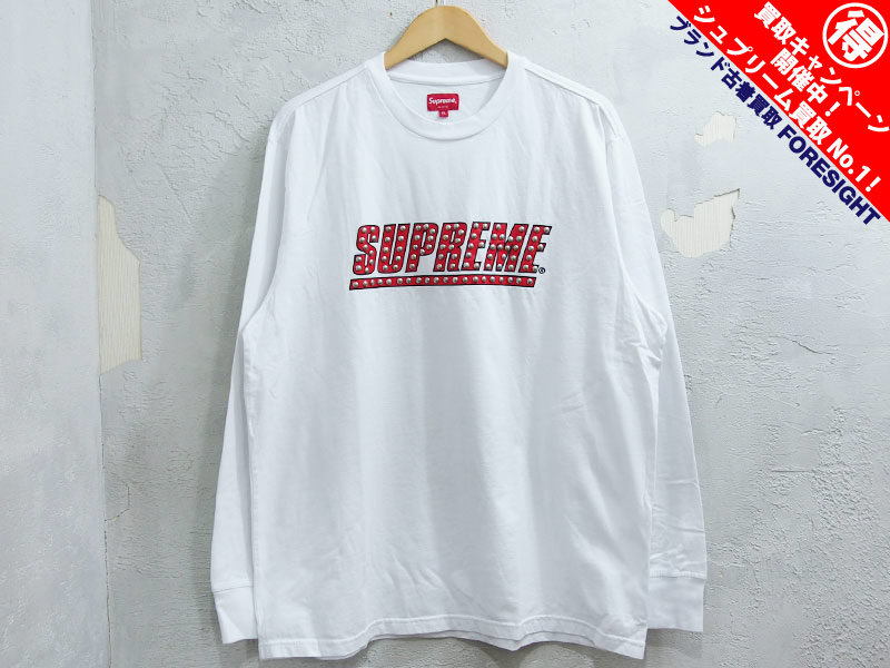 Supreme 'Studded L/S Top'スタッズ ロゴ 長袖 Tシャツ ロンT ロング