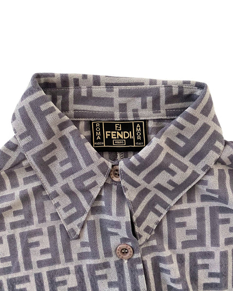 Fendi Grey Zucca Mesh Monogram Shirt – FRUIT Vintage
