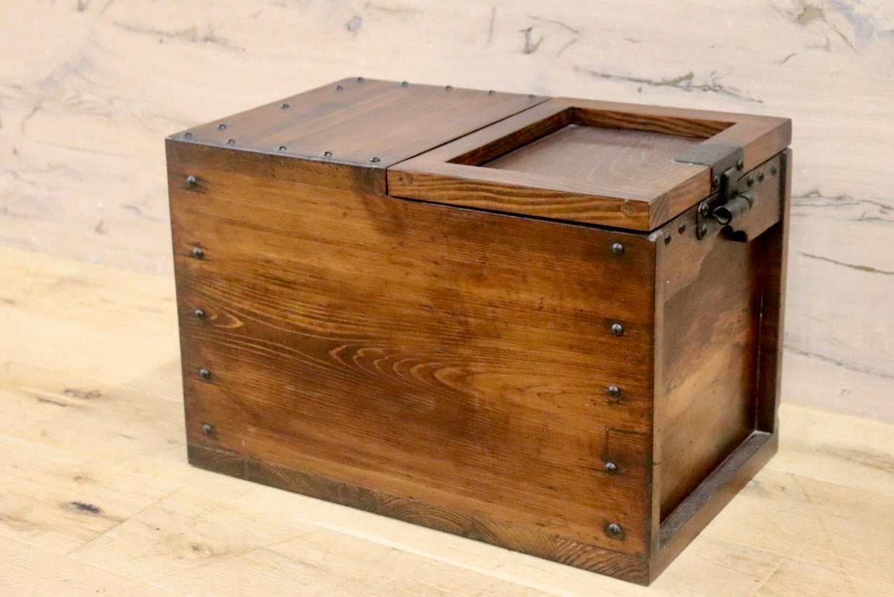 銭函銭箱マス付き升箱帳場骨董古民具古道具アンティーク