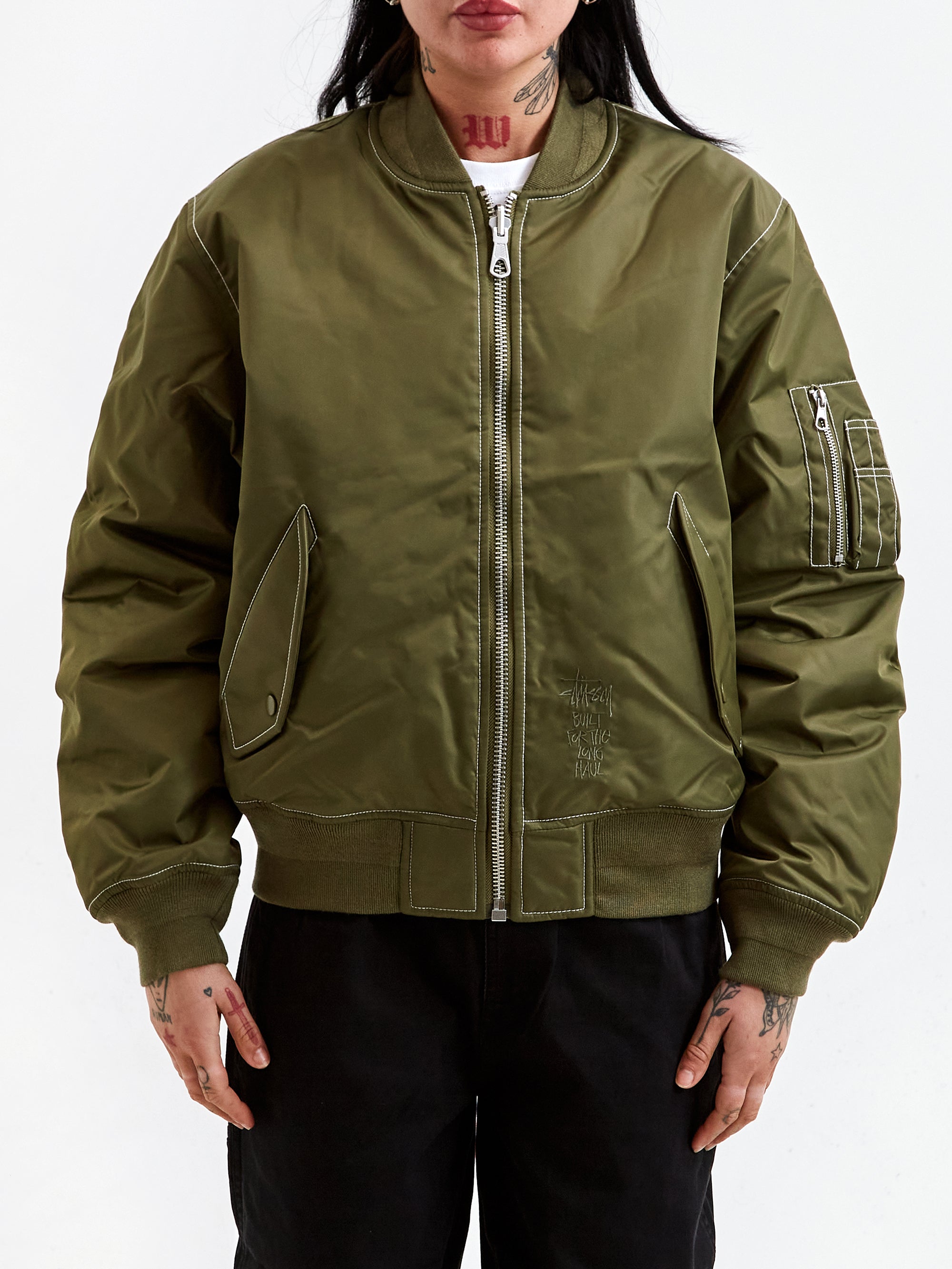 Stüssy Built Bomber Jacket W - Olive – Goodhood