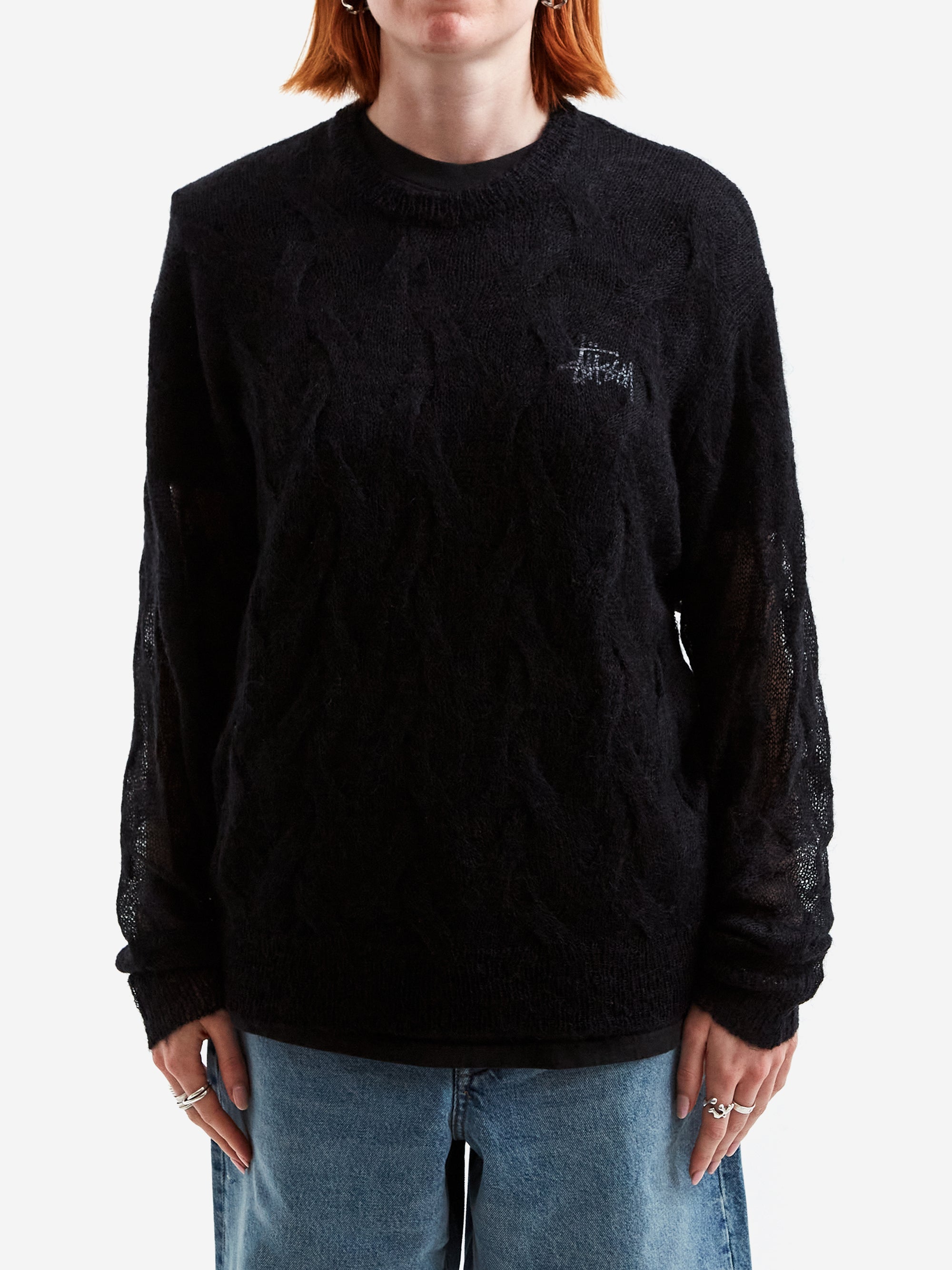 Stussy Loose Knit Cross Cable - Black – Goodhood