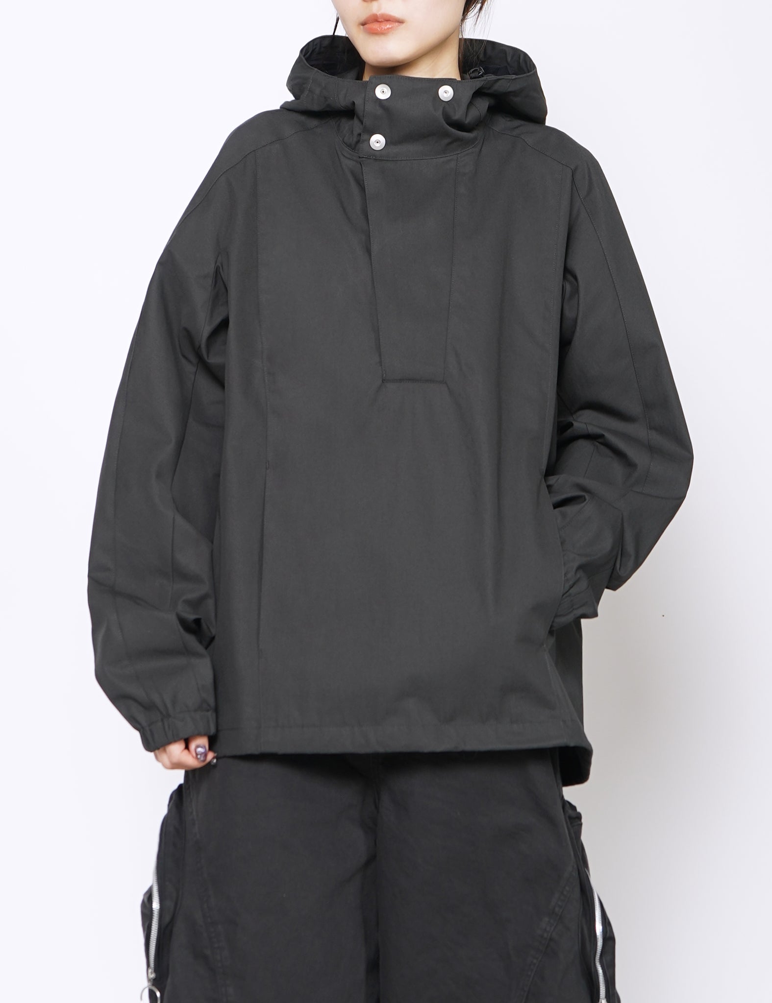 OMAR AFRIDI CHARCOAL COTTON GABARDINE AIDOS PARKA