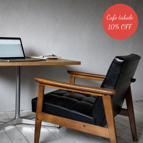 カフェテーブル W900 D700 × Kチェア 1シーター カフェスタイルセット