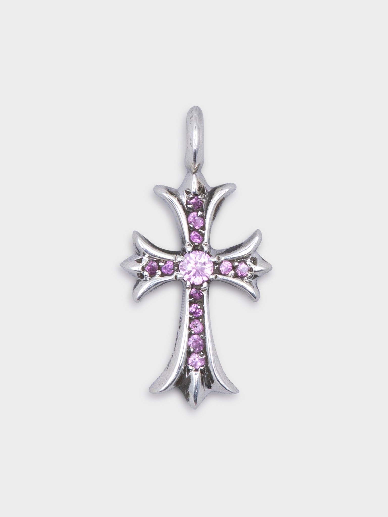 Buy Chrome Hearts Pink Sapphire “Tiny Fat” Cross Pendant Online at